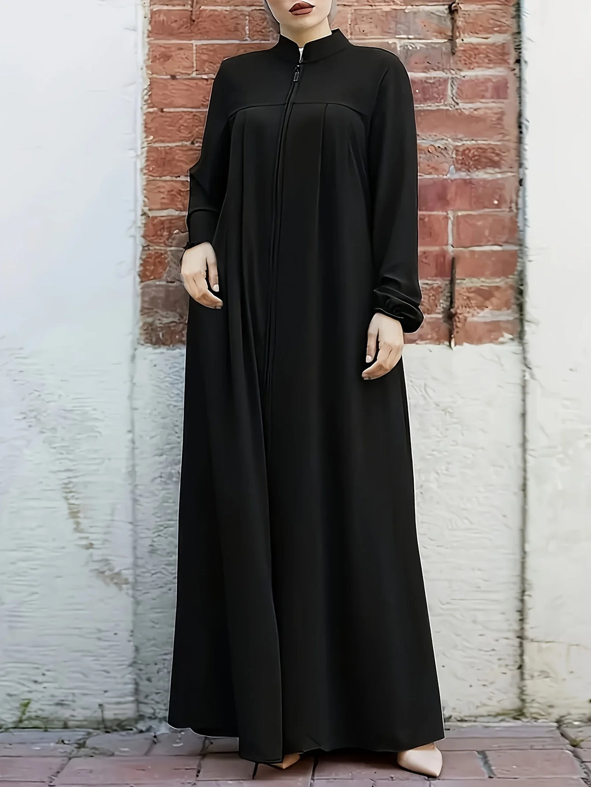 Robe noire femme mi-longue – Coupe ample en chiffon