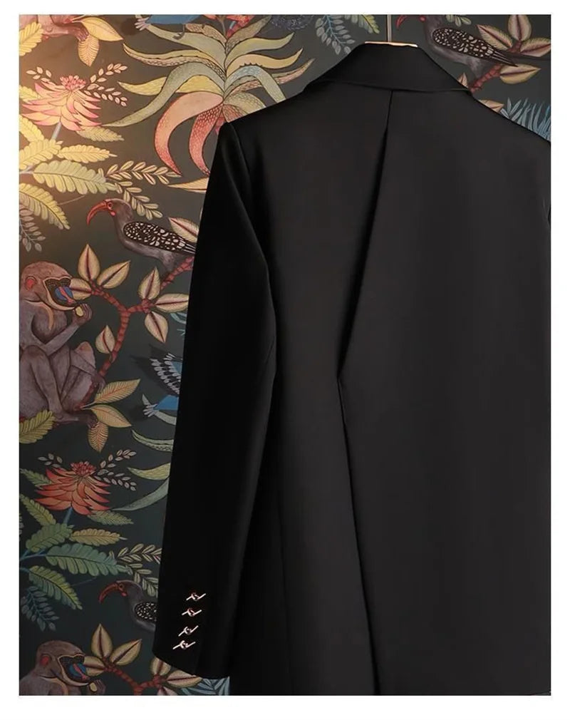 Blazer Femme Style Coréen – Veste Tailleur Élégante Col V Printemps Automne
