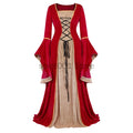 Women Renaissance Irish Deluxe Velvet Dress Victorian Medieval Long Dress Retro Fancy Gown Halloween Cosplay Costume Plus Size