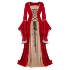 Women Renaissance Irish Deluxe Velvet Dress Victorian Medieval Long