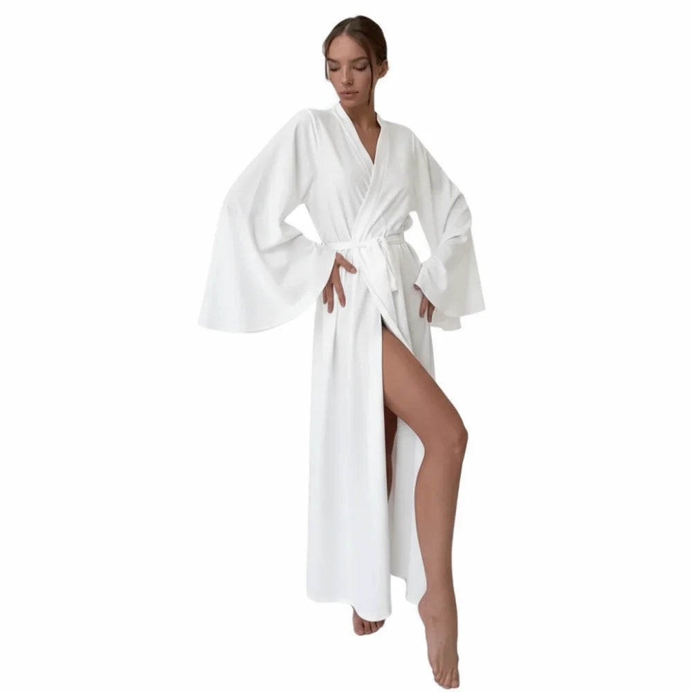 Robe longue femme d’hiver – Ceinture et manches longues