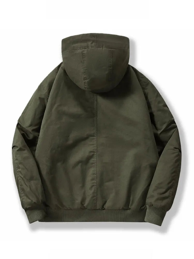 New 2026 Men's Thicken Warm Cotton Jackets Autumn Winter Fleece-lining Loose Casual Hooded Cargo Coats Men Parkas Jackets M-6XL