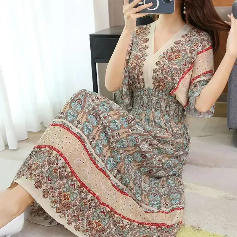 Robe Longue Bohème Imprimée