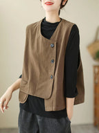 Veste femme style japonais vintage – Col V et boutons