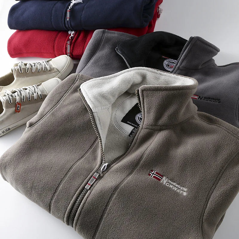 2025 New Winter Thicken Fleece Men Jacket Pockets Casual Polar Jackets Outdoor Cold-Proof Warm Overcoat Plus Size Outwear