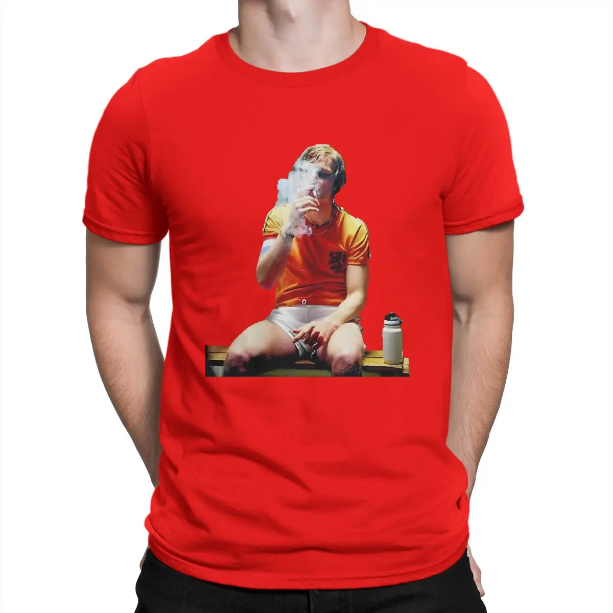 Handsome T Shirts for Men Pure Cotton Awesome T-Shirt O Neck Johan Cruyff Tees Short Sleeve Tops Gift Idea