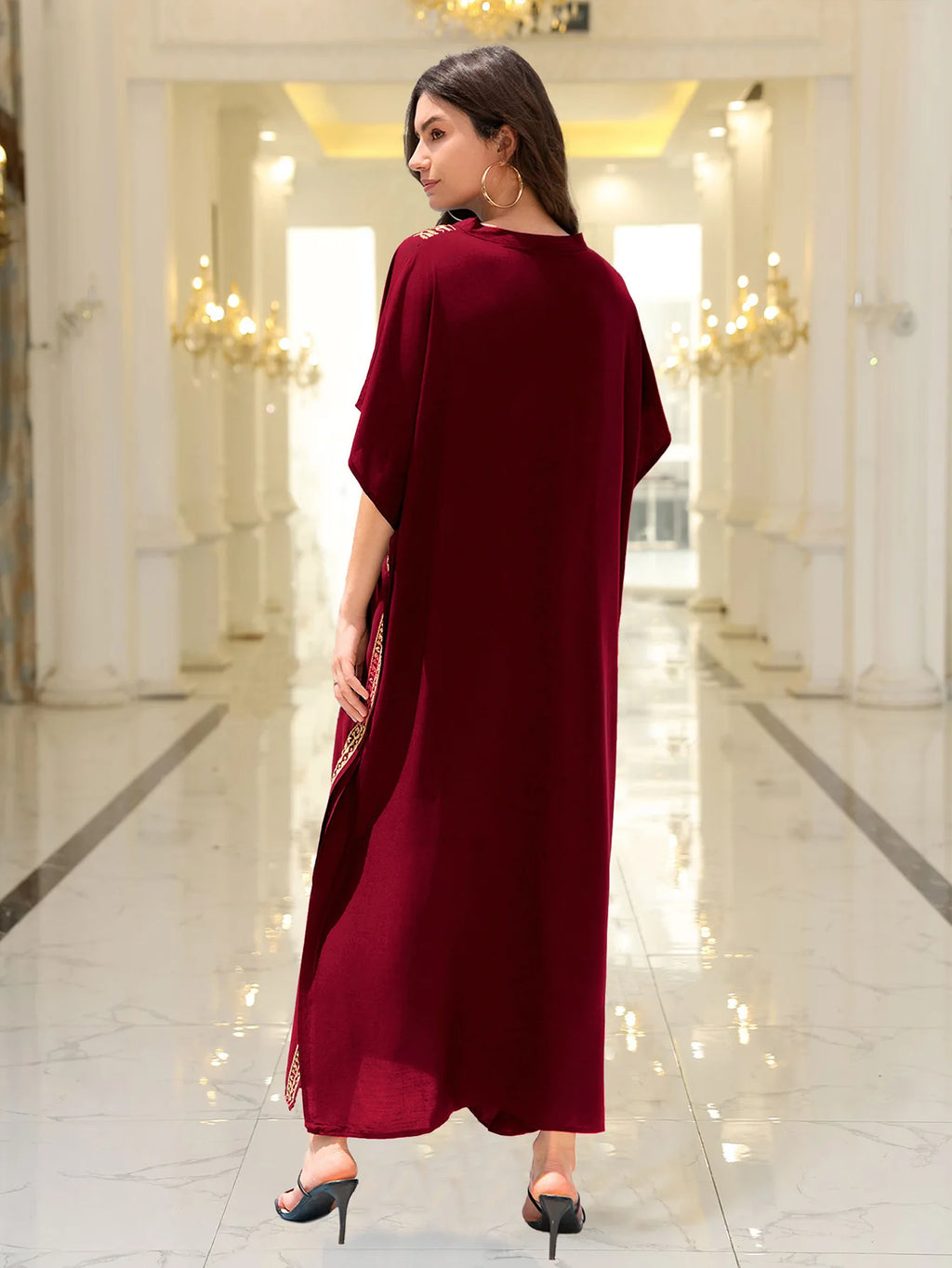 Boho Dress Women's Fashion Cotton Embroidered Beach Sun Protection Dresses For Women Loose Robe Bikini Swimsuit Outer Blouse