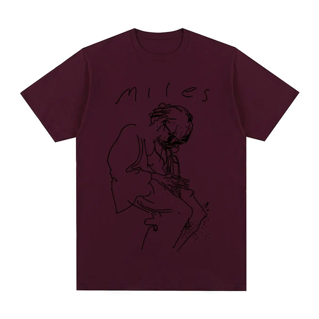 Miles Davis Vintage T-shirt Retro Music Jazz Concert Singer Art Cotton Men T shirt New Tee Tshirt Womens Tops