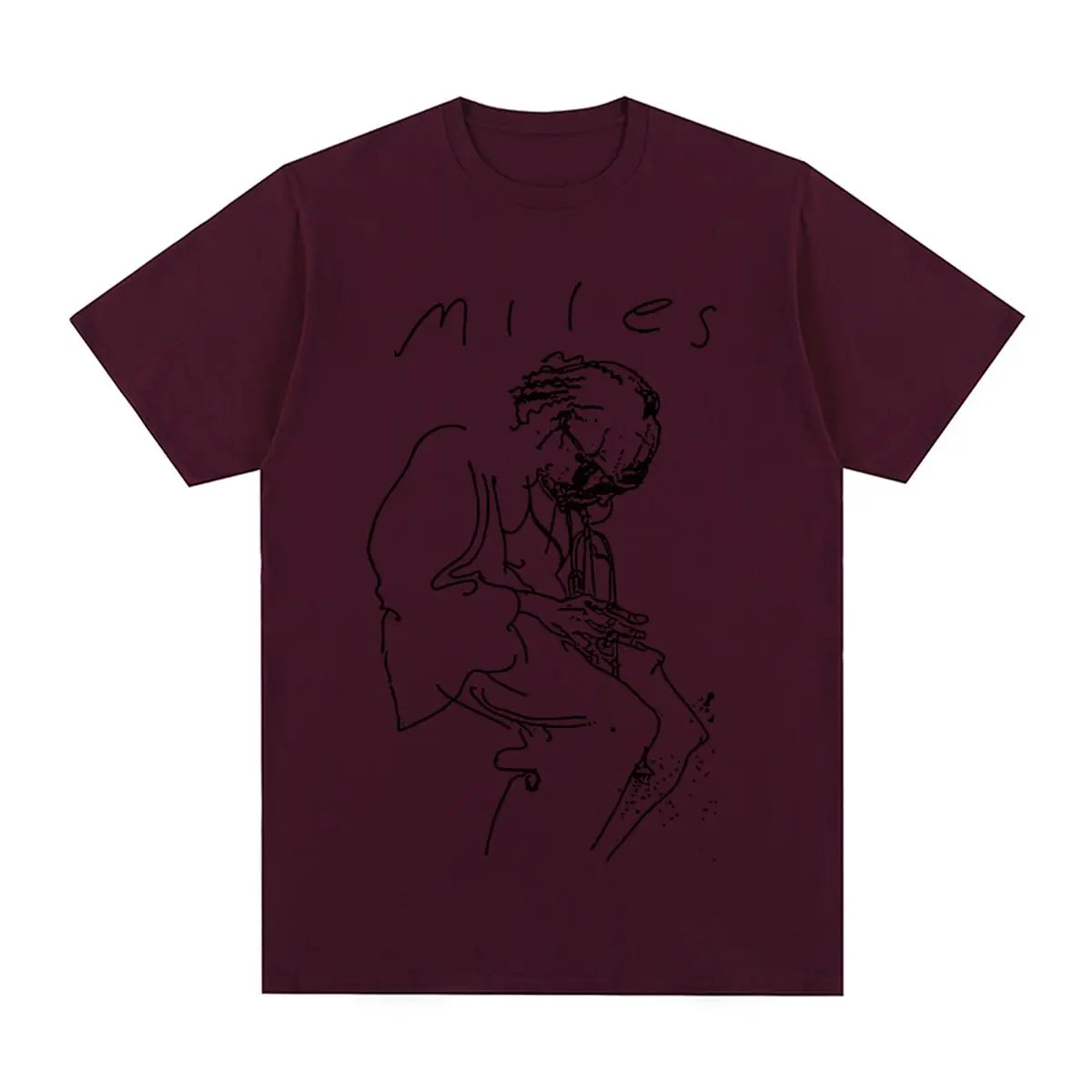 Miles Davis Vintage T-shirt Retro Music Jazz Concert Singer Art Cotton Men T shirt New Tee Tshirt Womens Tops