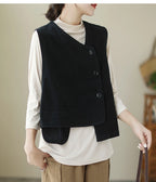 Veste femme style japonais vintage – Col V et boutons