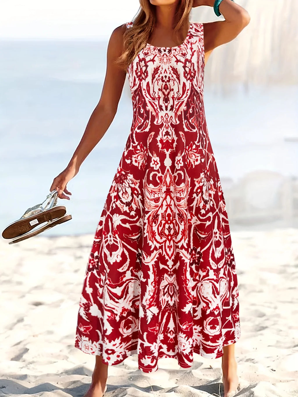 New Women's Casual Dresses New Fashion Vacation Style Floral Print Women'S Dress Female clothing Long Dresses Ladies Boho Dress