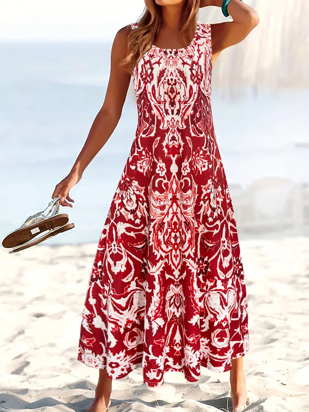 New Women's Casual Dresses New Fashion Vacation Style Floral Print Women'S Dress Female clothing Long Dresses Ladies Boho Dress