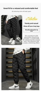 Thickened Lamb Velvet Men's Winter Outdoor Wear Windproof Coldproof Fleece Lined Trousers Large Size Warm Waterproof down Cot...