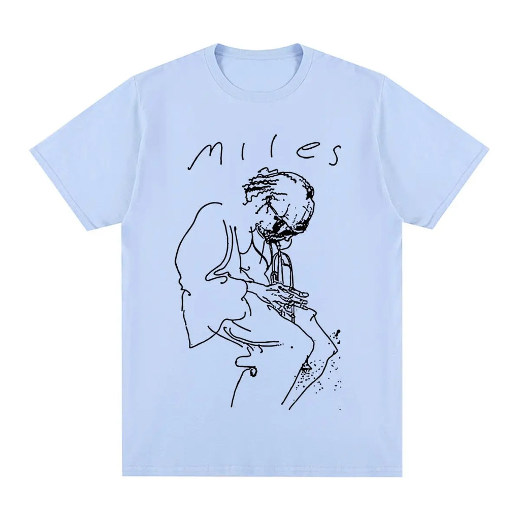 Miles Davis Vintage T-shirt Retro Music Jazz Concert Singer Art Cotton Men T shirt New Tee Tshirt Womens Tops