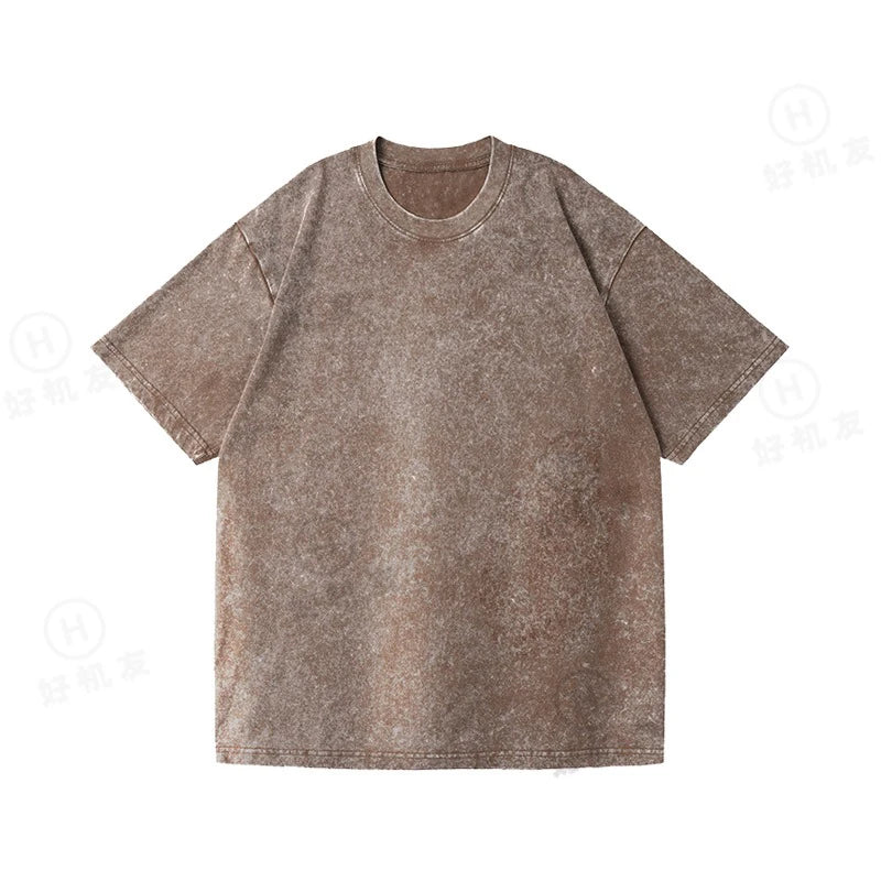 High Quality American Vintage Washed Old T-shirt, Summer Cotton Kids Baby Boys Girls Short-sleeved Tops Kids Clothes Wholesale