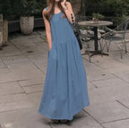 Women's Dress 2025 Summer Cotton and Linen Casual Round Neck