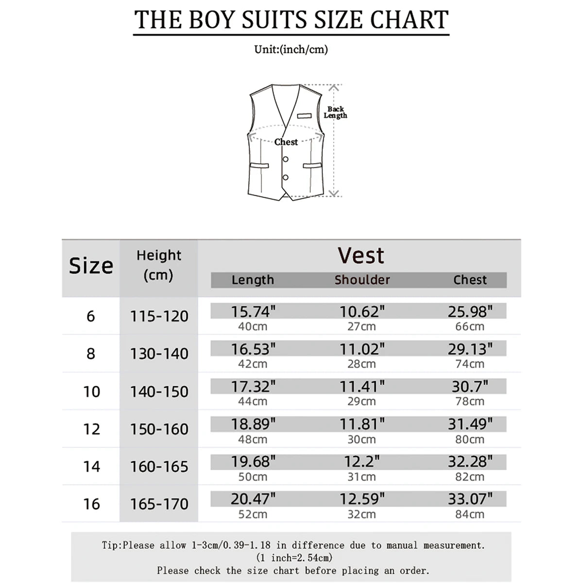 Kids Vest Children Black Boys Waistcoats Toddler Dress Suit Teenager Wedding Formal Piano Performance School Party Navy Clothes