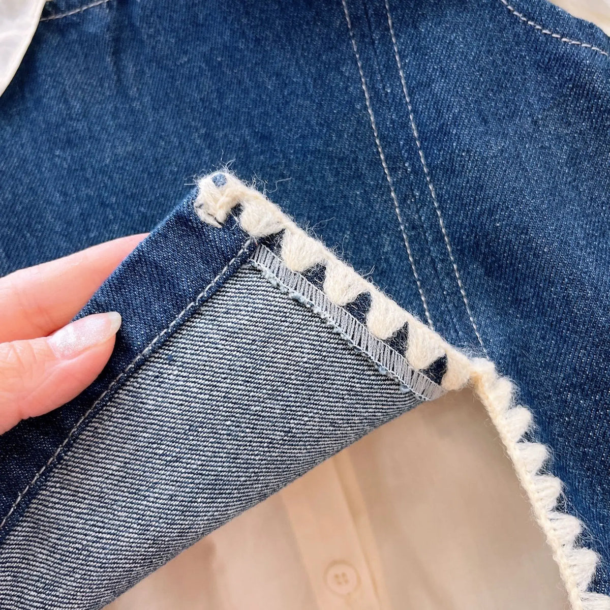 Ensemble fille 3 pièces – Gilet en jean, chemise et pantalon