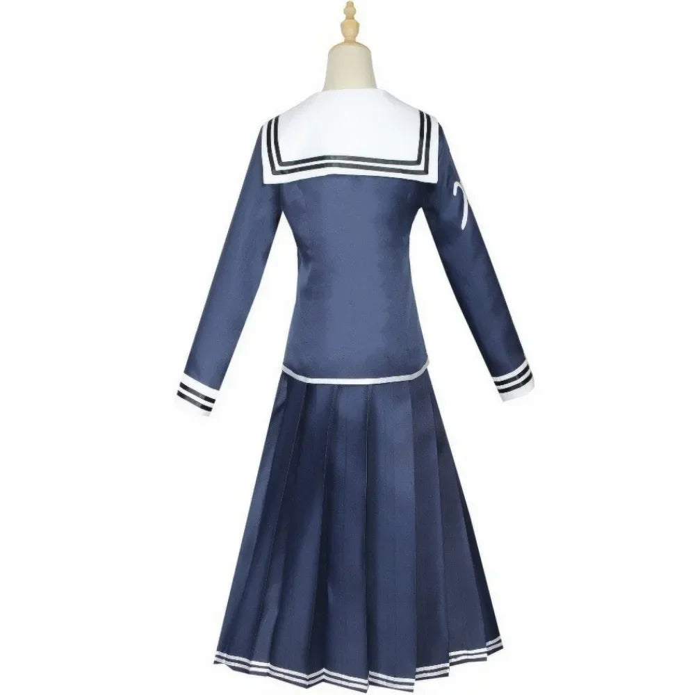 Adult Women Toko Fukawa Cosplay Costume Danganronpa JK Uniform with Glasses Halloween Carnival Dress Up Suit