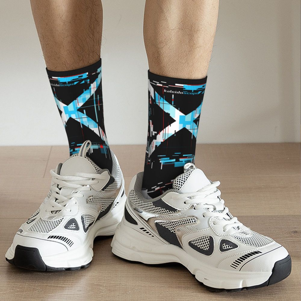 Techwear Men's Crew Socks Unisex Fun Japanese Future Tech Street Wear Style Spring Summer Autumn Winter Dress Socks