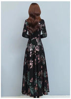 Spring Autumn New Women Dress Elegant Temperament Long A-Line Dress