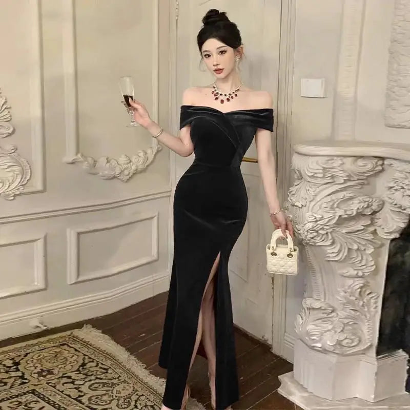 Robe femme asymétrique – Coupe A-line mi-longue