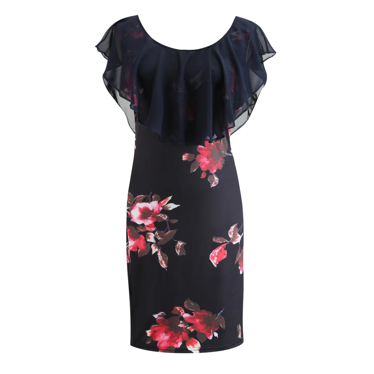 Dresses For Women Summer Style 2025 New Elegant Floral Printing Splicing Sexy Dresses Casual Office Lady Vestido Female Clothing