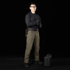 Haut homme à manches longues – Col montant demi-zippé