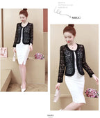 Veste courte en dentelle femme – Manches trois-quarts