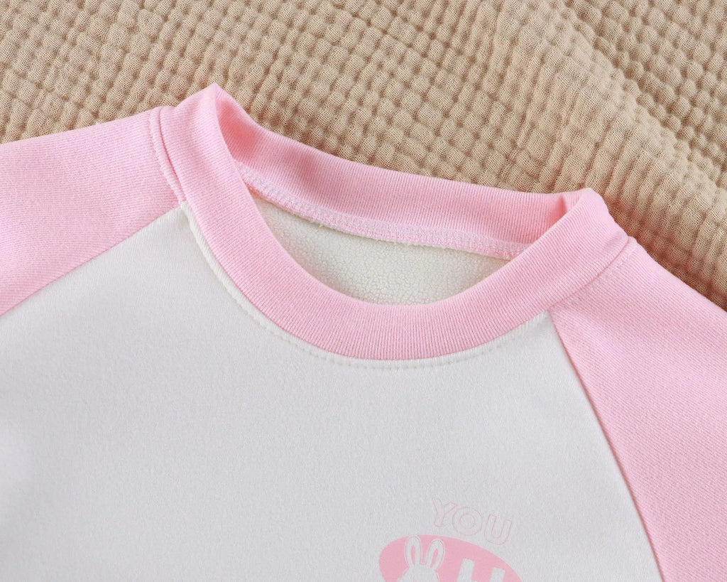 Autumn and winter Girl clothes plus velvet thickened children's underwear long sleeves long pajamas set baby boy Sets for childr