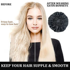 Newly Satin Night Hair Cap Women's Solid Sleeping Hat Sleep Care