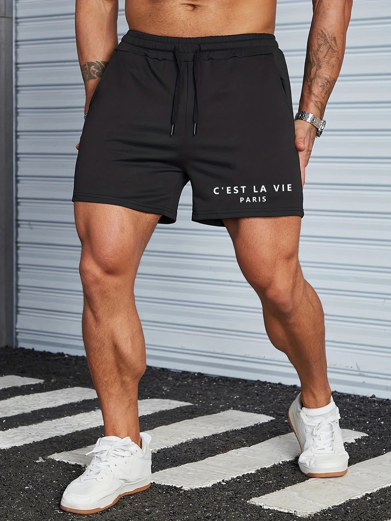 Short de Sport Homme – Casual Confortable Été Coton-Polyester XS-XXL