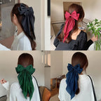 Barrette grand nœud à longs pans – Effet satiné