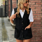 2025 Newest Fashion Denim Vest For Women Sleeveless Casual Loose Long Jeans Jacket Coat Street Hipster Female Clothing S-XXL