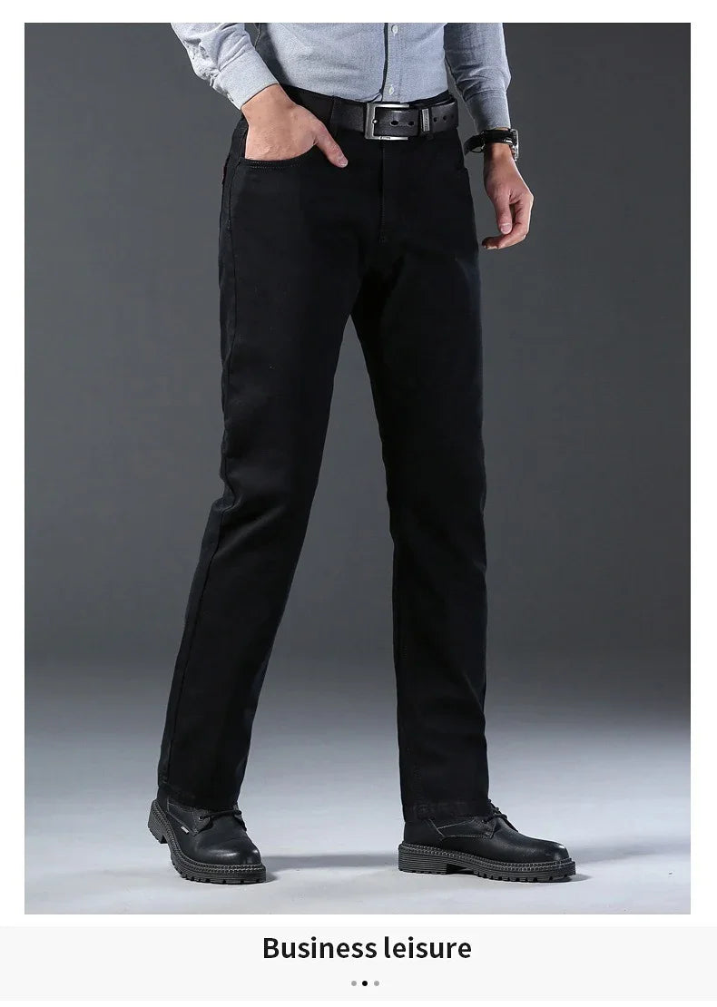 Men Classic Advanced Fashion Brand Jeans Jean Homme Man Soft Stretch Black Biker Masculino Denim Trousers Mens Pants Overalls