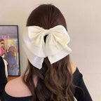 Barrette à grand nœud superposé – Noir ou beige