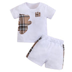 2pcs IURNXB Baby Clothes Set Infant Short Sleeve Tees+Shorts Cartoon