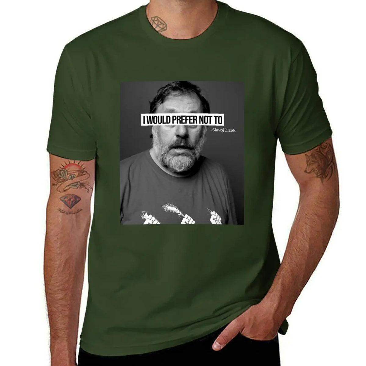 T-shirt Slavoj Žižek « I Would Prefer Not To » – Streetwear graphique