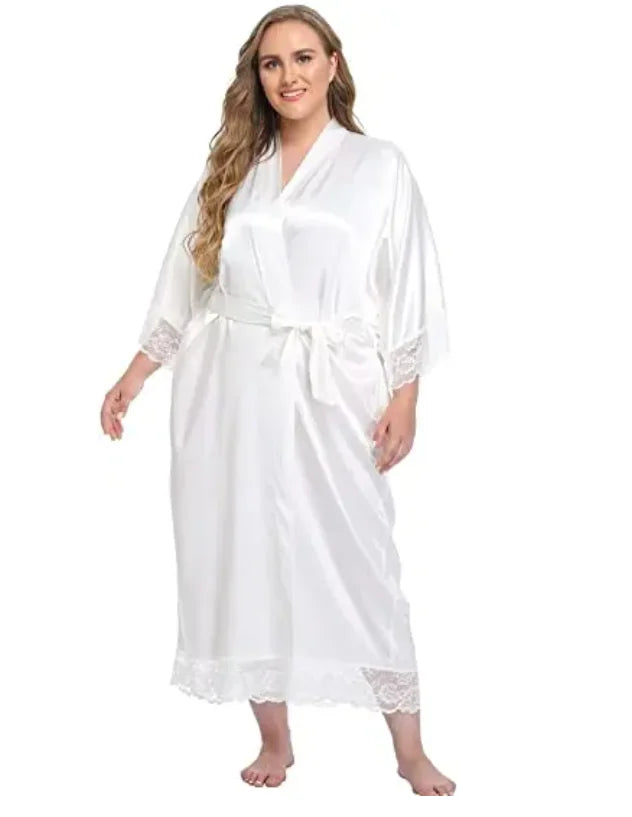 Robe de chambre femme satinée – Kimono de mariage