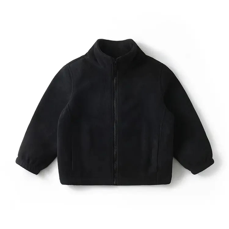 Manteau Polaire Enfant À Capuche – Double Polaire Chaud Zipé 2-14 Ans
