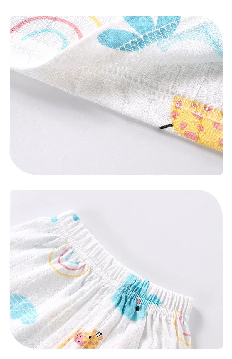 Mother Kids Clothes Baby Cotton Print  Children's Clothing T-shirt Vest Tops Shorts Sets Boys Girls Cute Breathable Summer