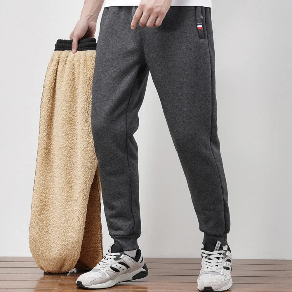 Pantalon Jogging Homme Polaire Chaud – Cordon Taille Élastique Hiver Confort