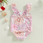 Baby Girls Swimwear Infant Off Shoulder Sleeveless Floral Print