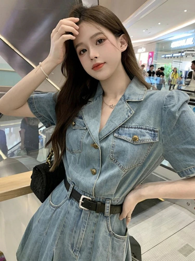 Female Dresses Coquette Bodycon Beach Sexy Corset Women's Dress Tight Denim Fashion Summer 2025 Korean Style Clothing One Pieces