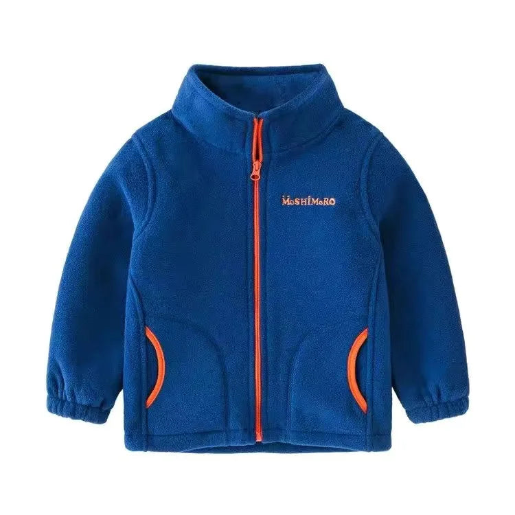 Manteau Polaire Enfant À Capuche – Double Polaire Chaud Zipé 2-14 Ans
