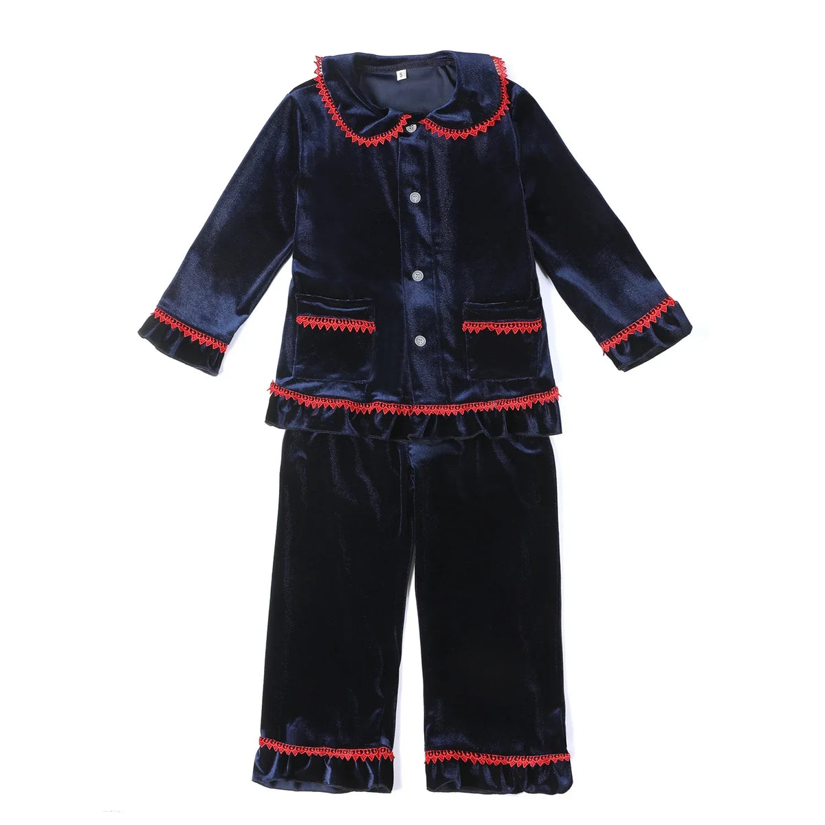 Ruffkids Velvet Baby Clothes Kids Pajamas Family Matching Pjs Loungewear Red Green Boys Girls Christmas Pyjamas Sets