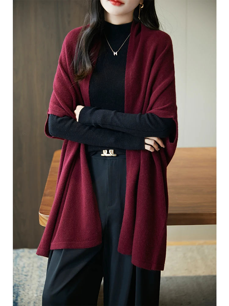 Cardigan Laine Mérinos 100% Femme – Cachemire Doux Col V Automne Hiver