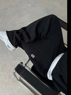 Pantalon Y2K à coupe droite – Streetwear noir ou gris