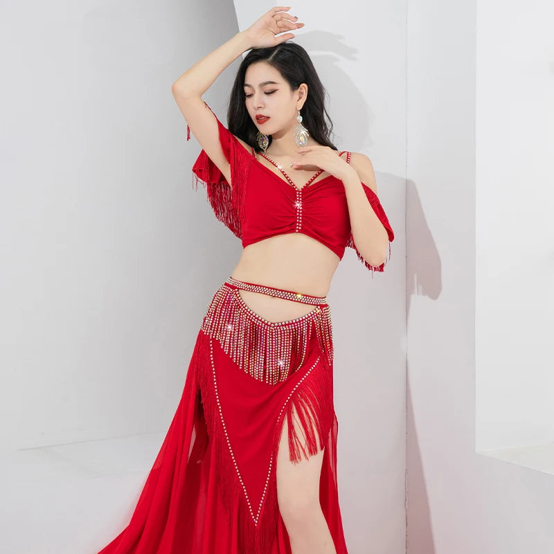 Belly Dance Costume Dance Wear Adult Belly Dance Lesson Wear Dress Suit Practice Clothes Skirt Bellydance Professional Dancing