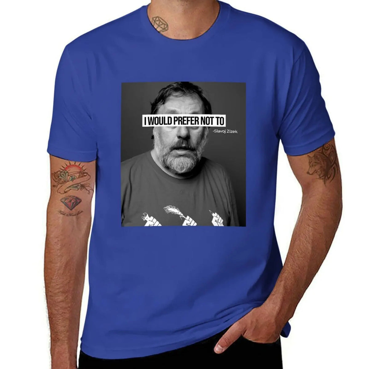 T-shirt Slavoj Žižek « I Would Prefer Not To » – Streetwear graphique